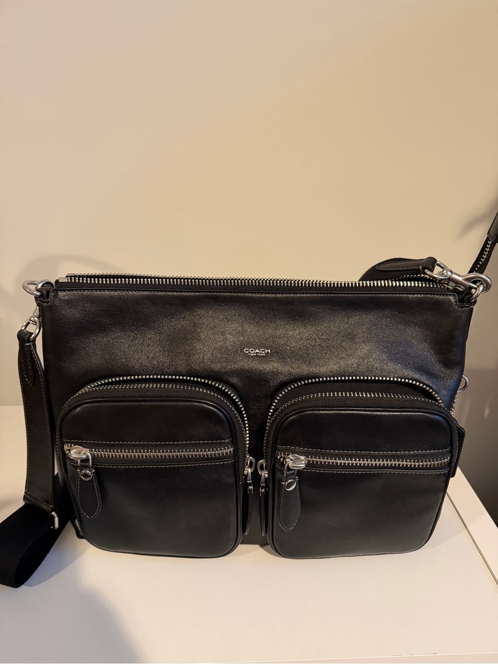 Coach Domino file bag glazed leather see all photos